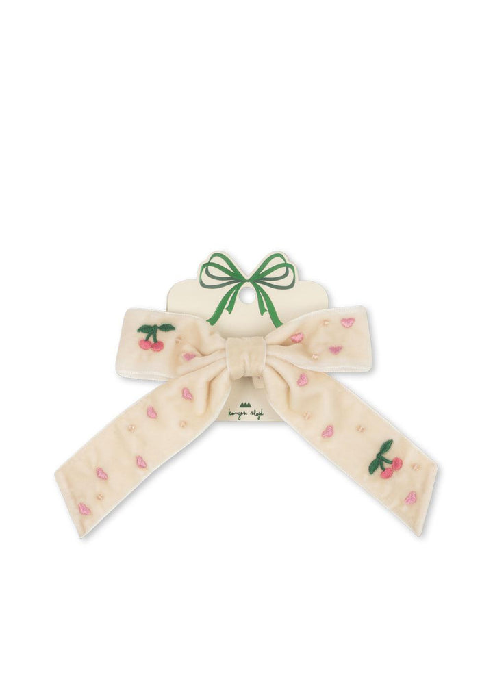 Velvet Bow Pearl Clip