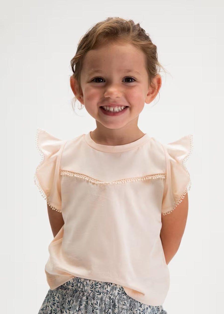 Ruffled T-Shirt - Salmon