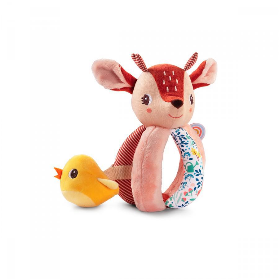 STELLA THE FAWN RATTLE WITH HANDLES