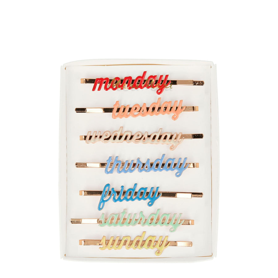 Enamel Week Day Hair Slides