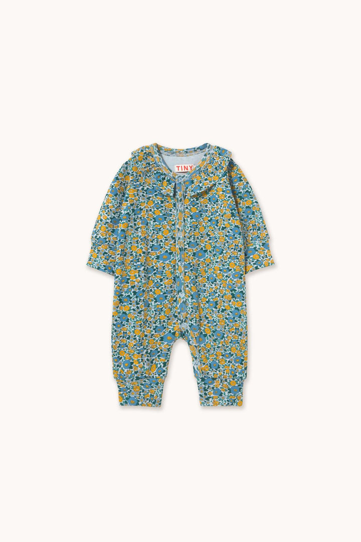 Flower Pattern Rib One-Piece