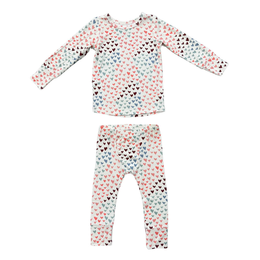 Long Sleeve Lounge Set - Rainbow Hearts