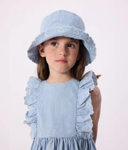 Girl Chambray Dress with Embroidery