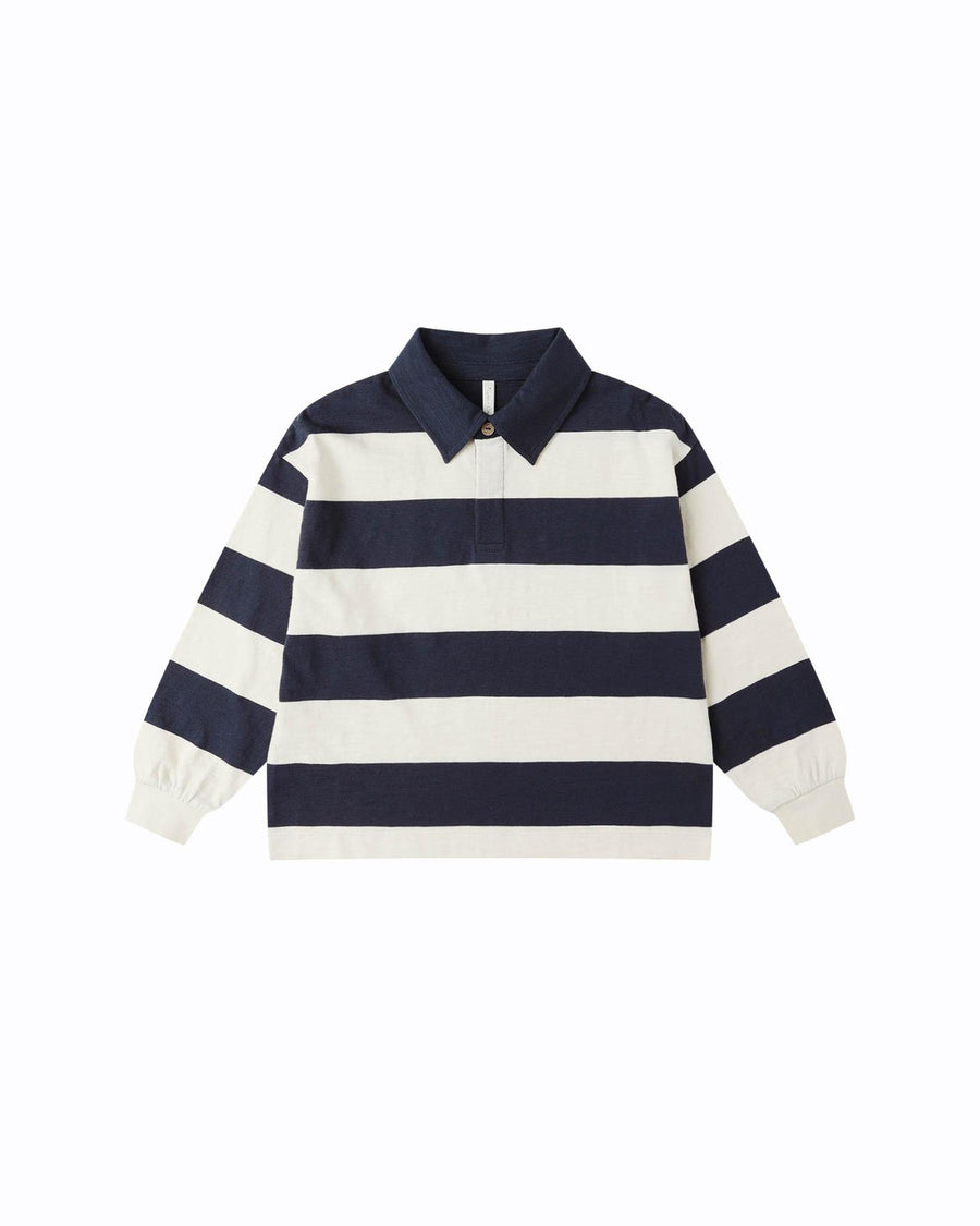Rugby Polo - Navy Stripe