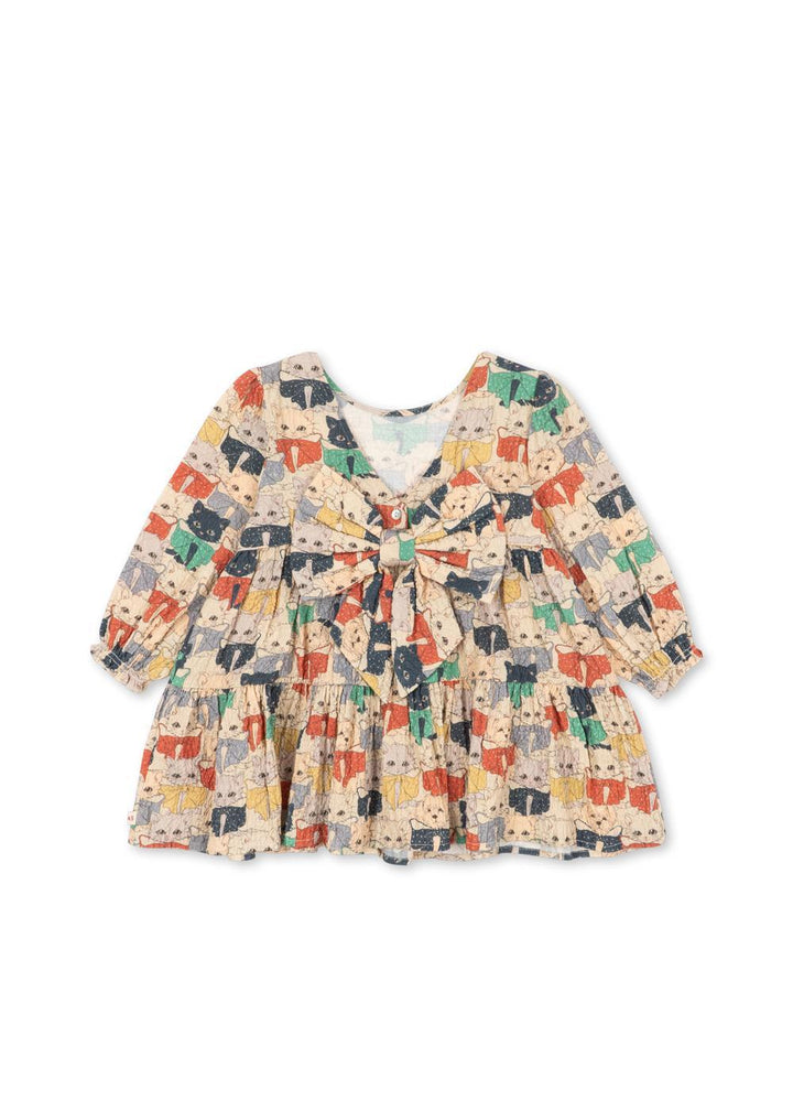 Elin Bow Dress - Cats and Dogs