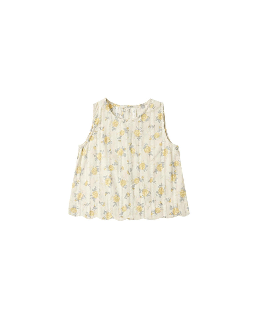 Lenny Top Lemon Ditsy Flower