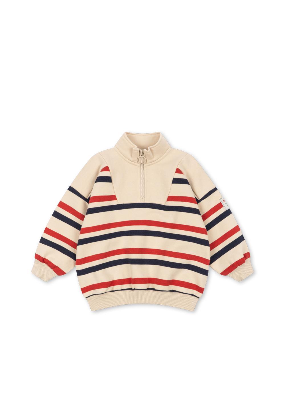 Loupy Half Zip - Tangerine Stripe