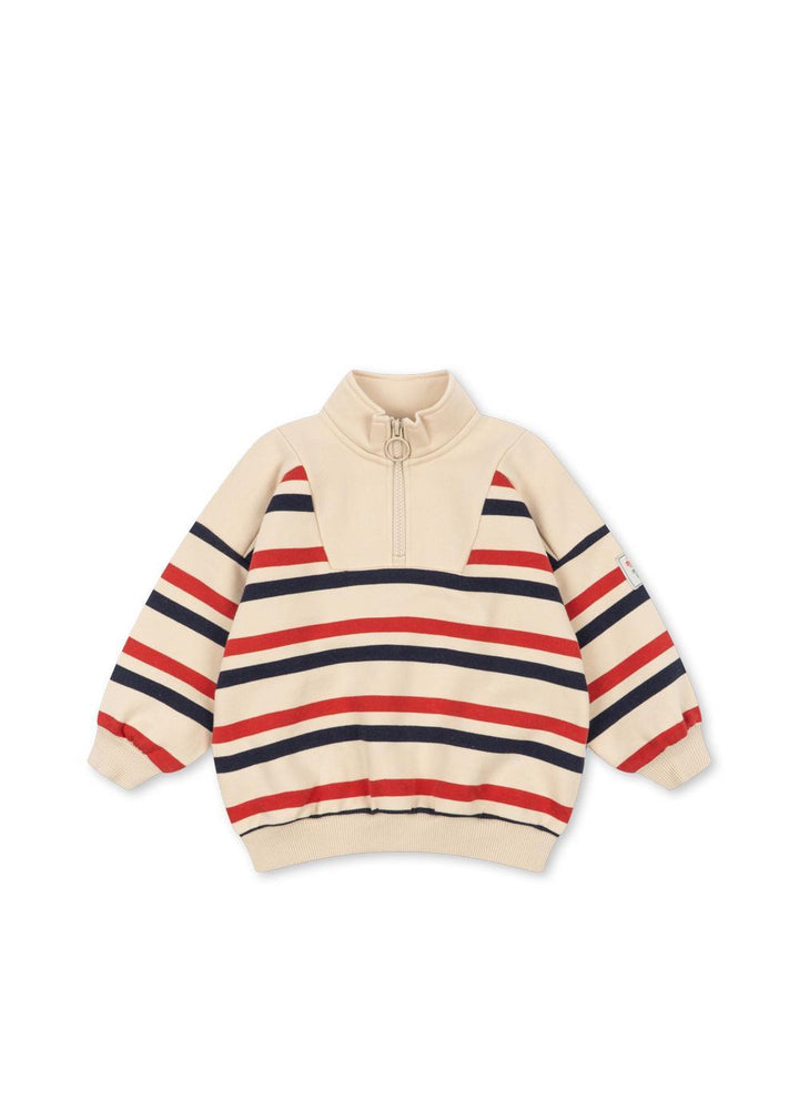 Loupy Half Zip - Tangerine Stripe