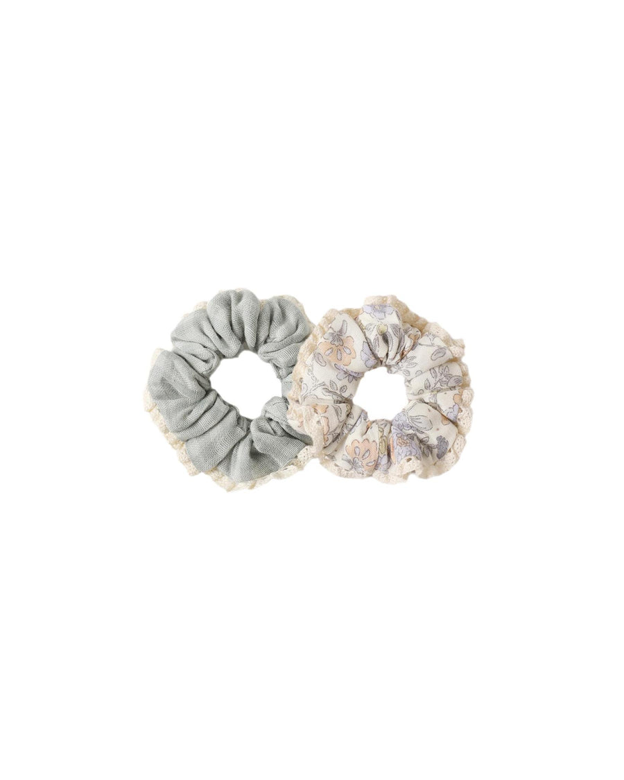 Scrunchie Set - Green Gingham/Bloom