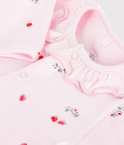 Baby Front Snap Berry Footie with Collar