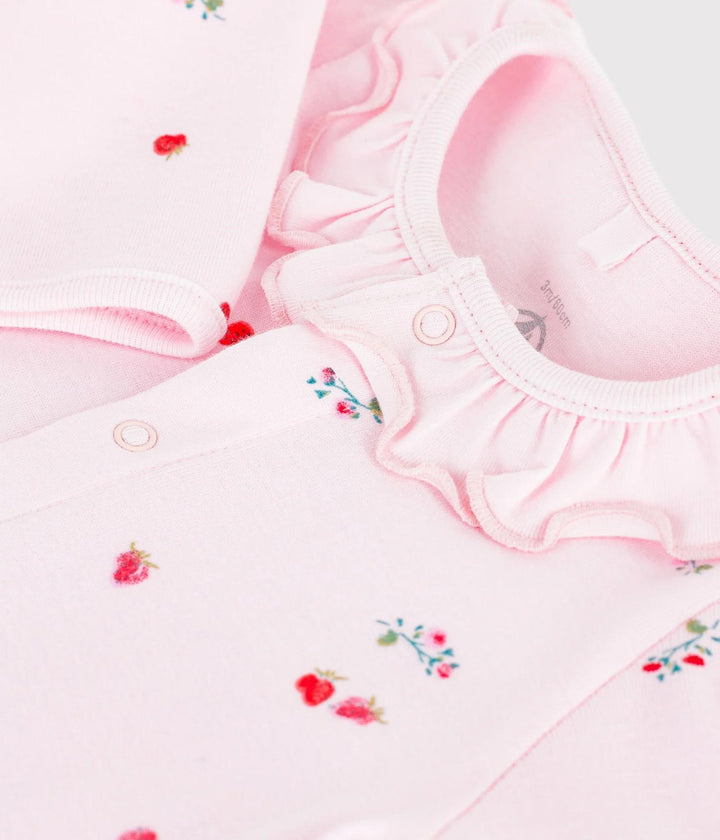 Baby Front Snap Berry Footie with Collar