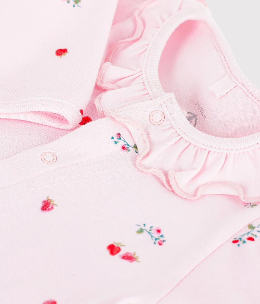Baby Front Snap Berry Footie with Collar