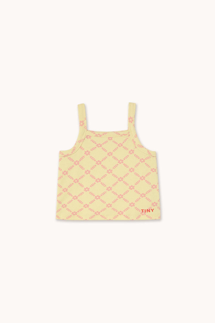 Flower Grid Strap Top