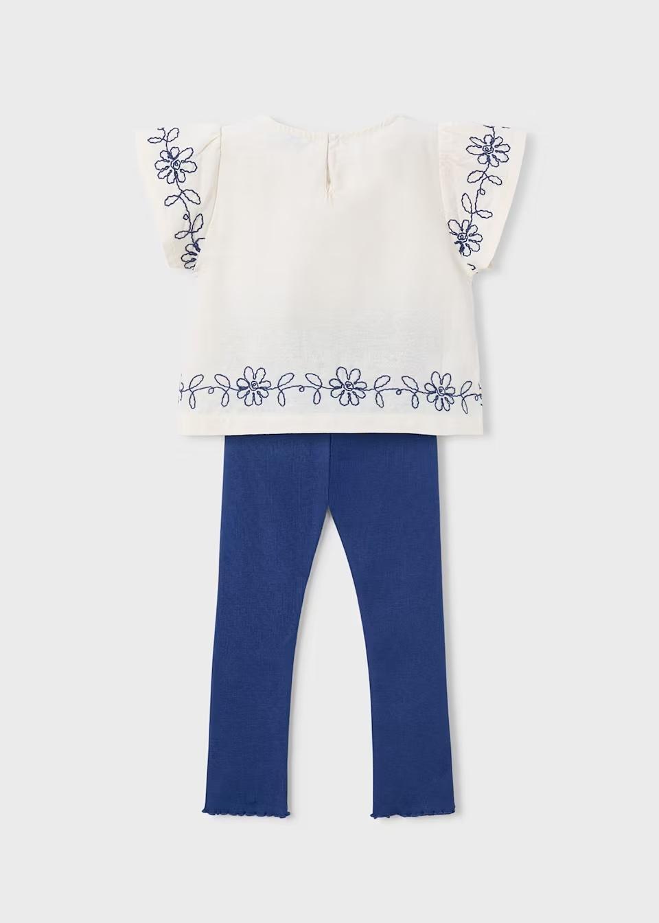 Leggings and Embroidered T-shirt Set