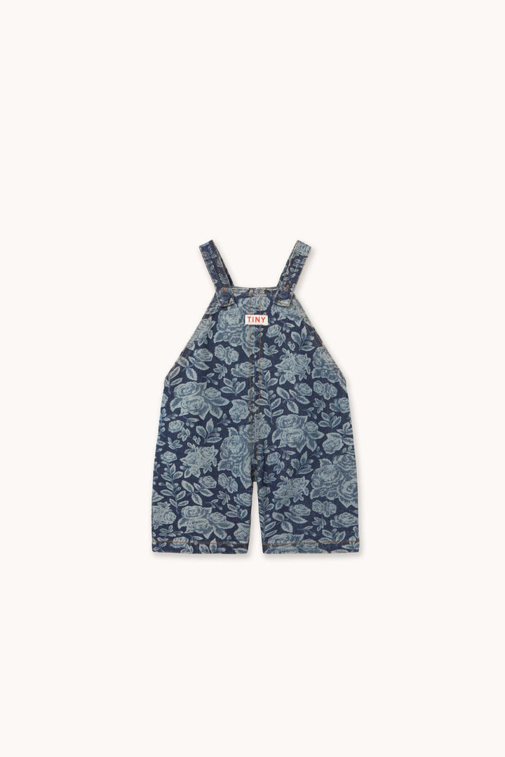 Tonal Roses Baby Denim Dungaree