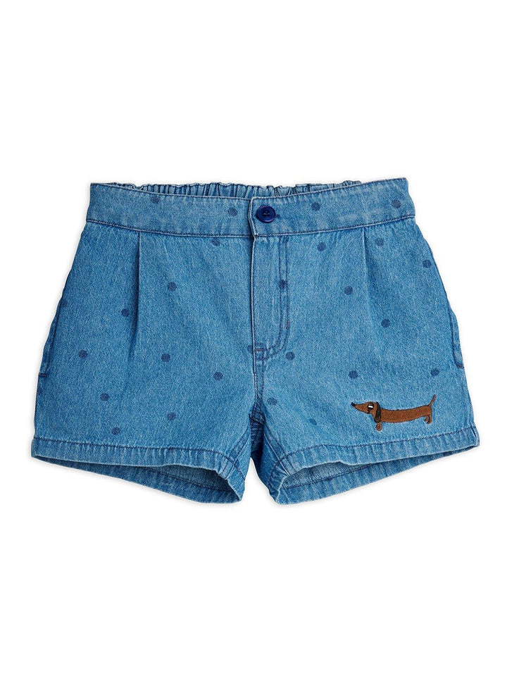Dotted Denim Shorts