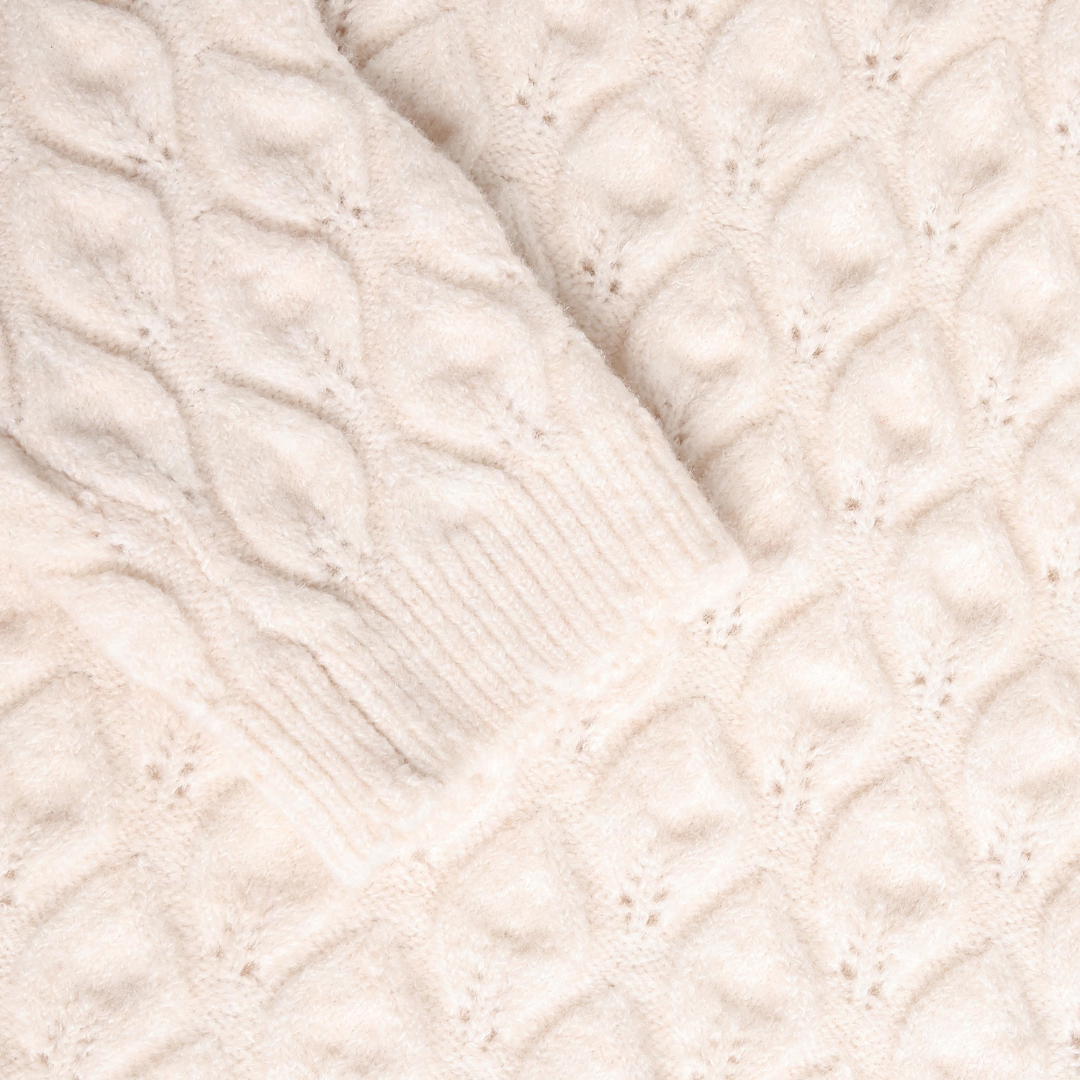 Cream Sweater with Side Bows