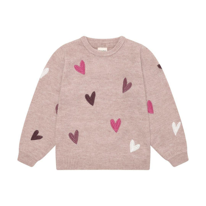 Mauve Heart Knit Sweater