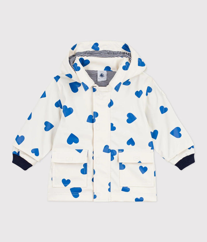 Baby Girl Hooded Heart Rain Jacket