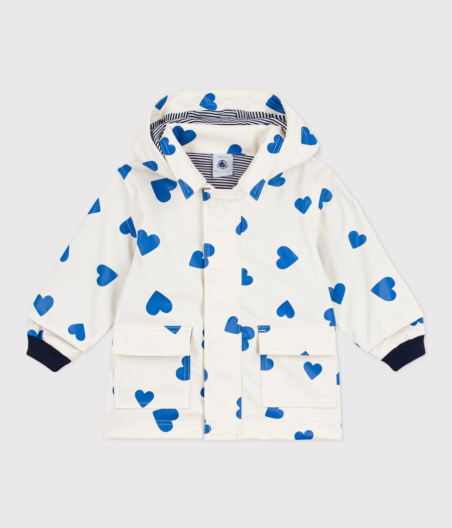 Baby Girl Hooded Heart Rain Jacket