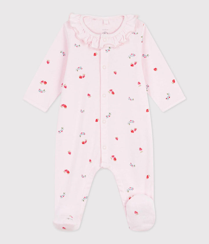 Baby Front Snap Berry Footie with Collar