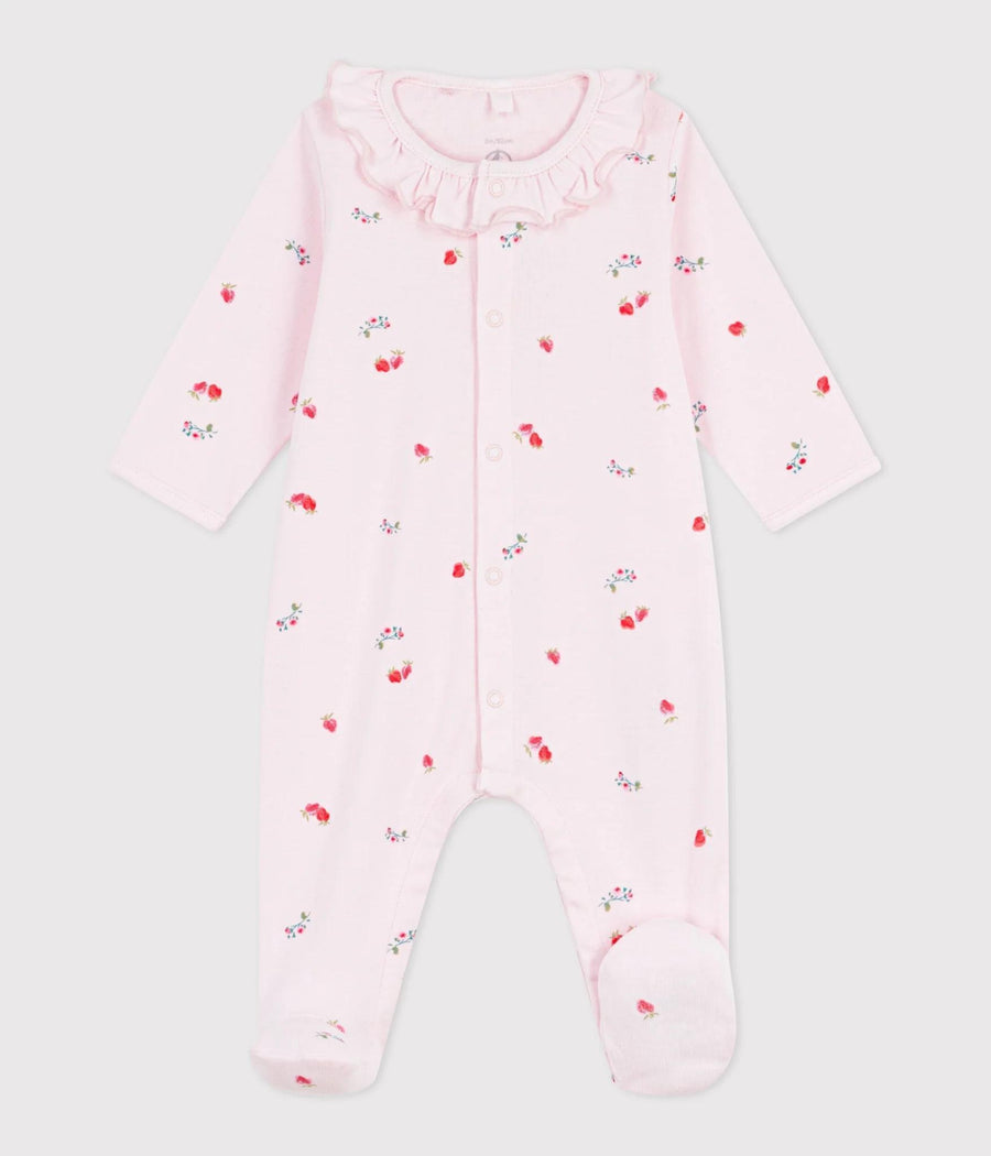 Baby Front Snap Berry Footie with Collar