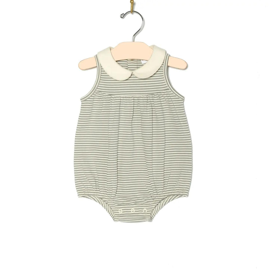 Round Collar Romper Stripe