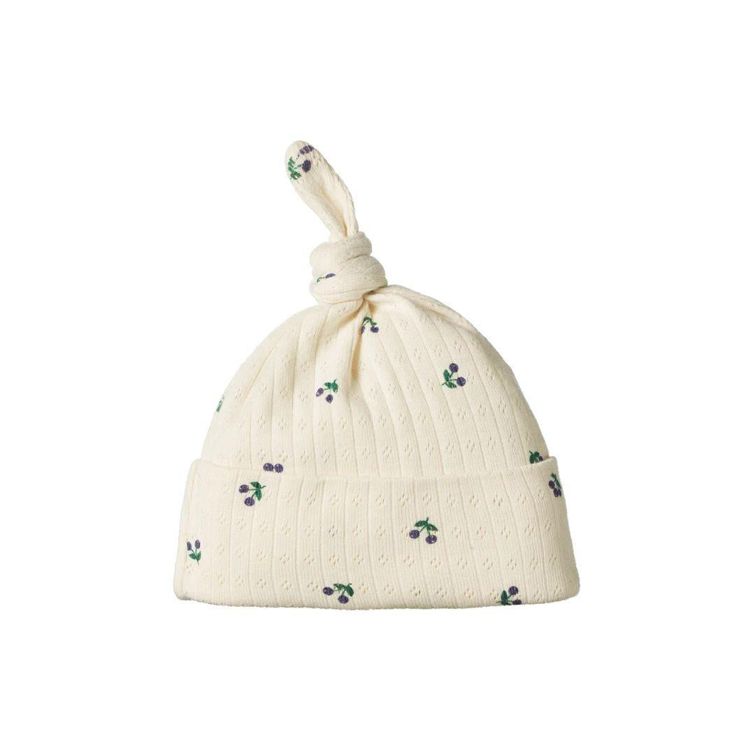 Pointelle Knotted Beanie - Winter Berry