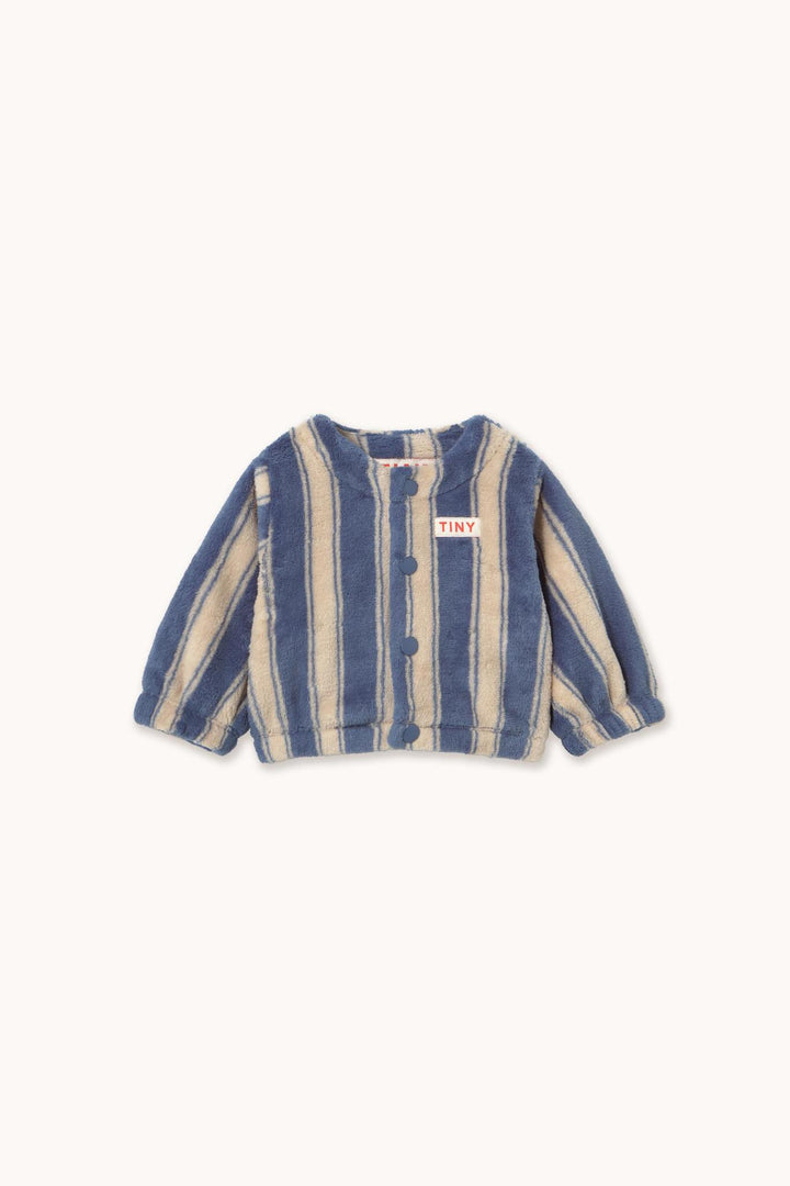 Blue Retro Stripes Baby Polar Jacket