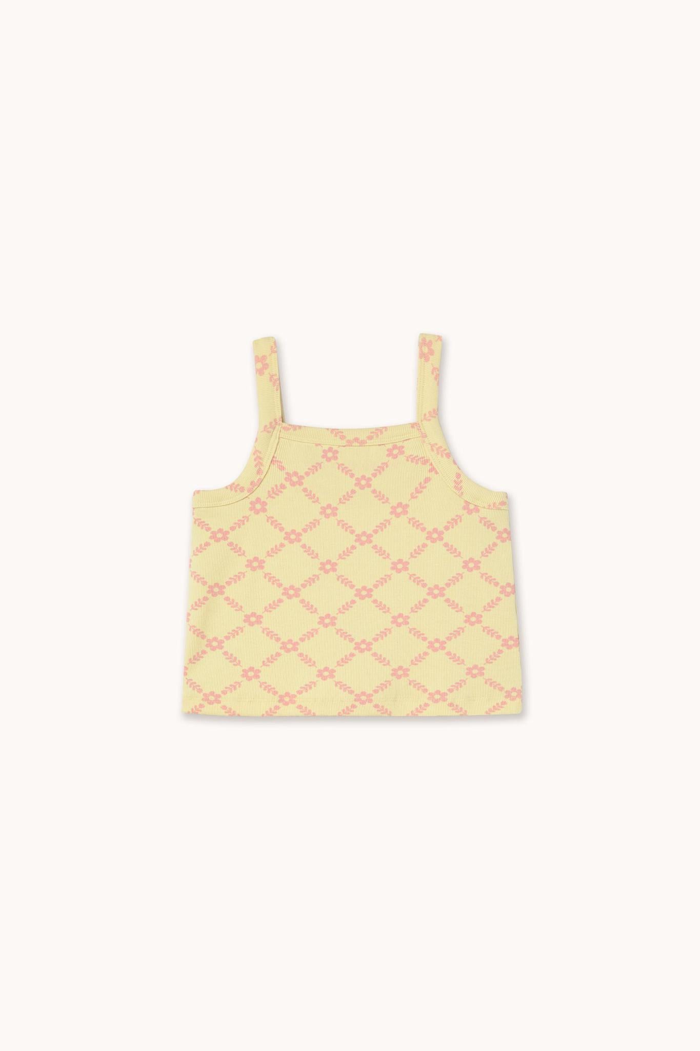 Flower Grid Strap Top