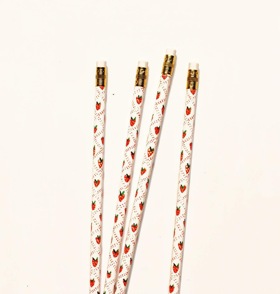 Strawberry Pencils - Set of 4