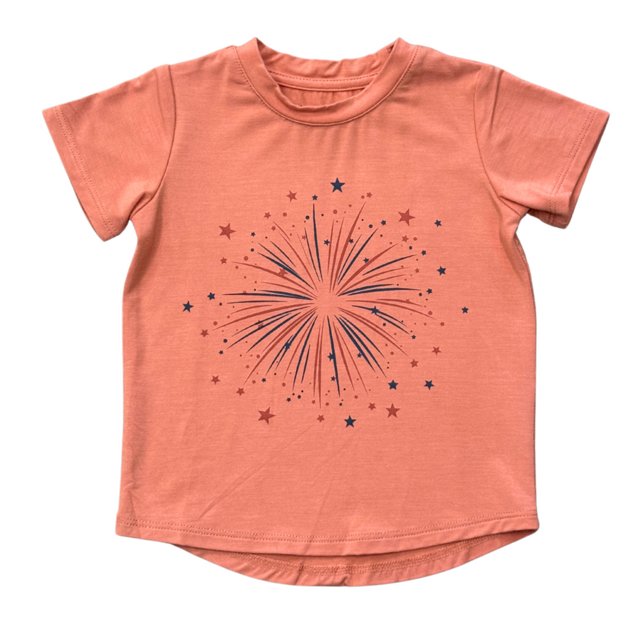 Short Sleeve Tee - Red Fireworks