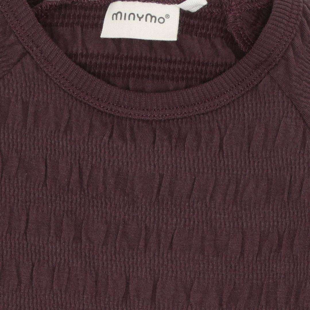 Plum Smocked Texture Long-Sleeve Top