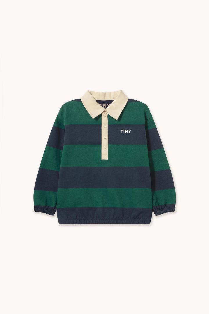 Navy Stripes Polo Sweatshirt