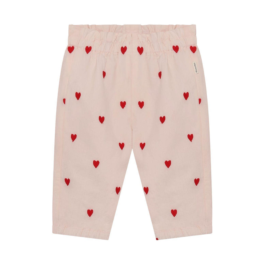 Embroidered Heart Pants