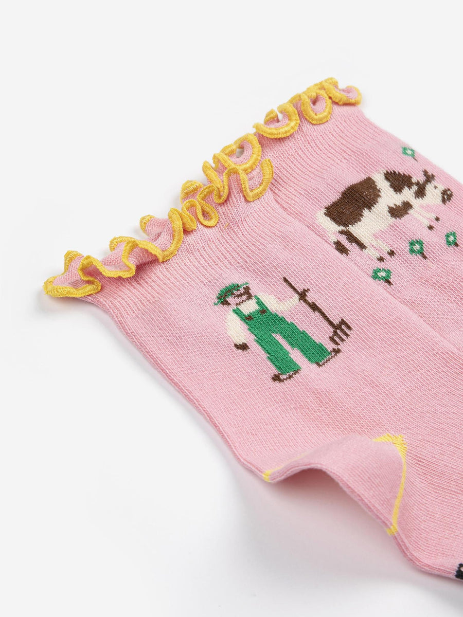 Farm Adventure Ruffled Short Socks
