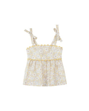 Scarlett Top - Yellow Large Floral