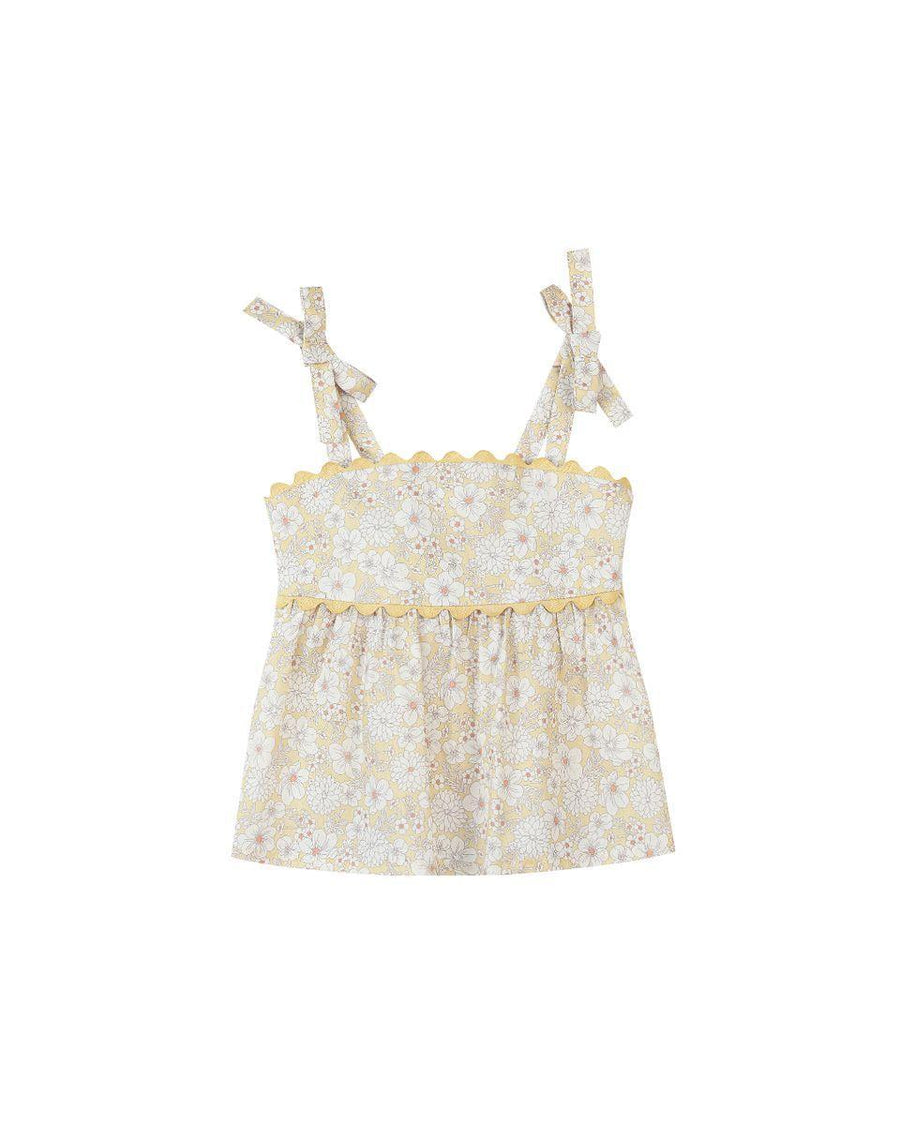 Scarlett Top - Yellow Large Floral