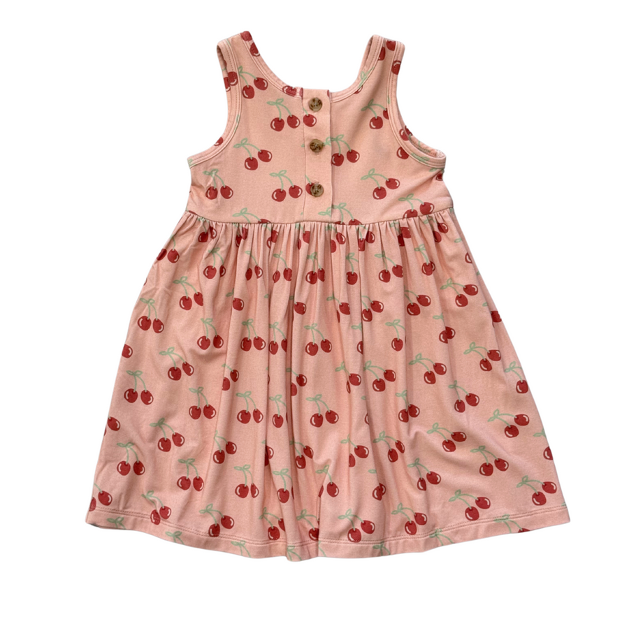 Henley Tank Dress - Cherries