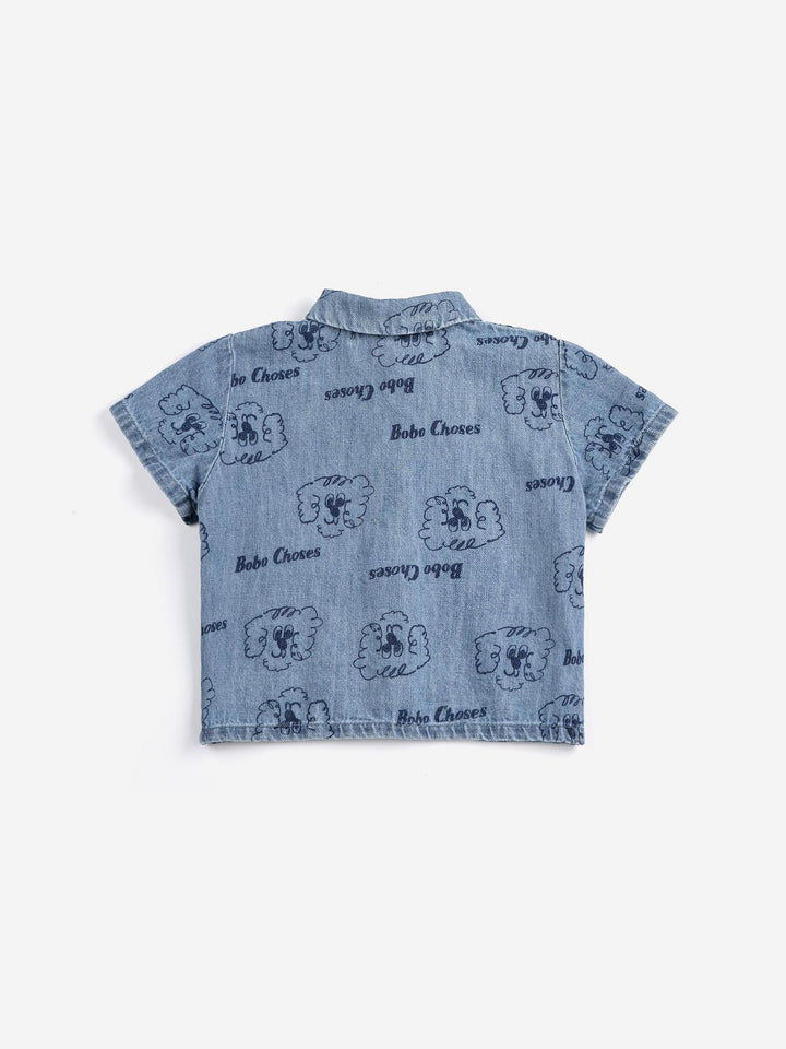 Pickles the Dog All Over Denim Shirt