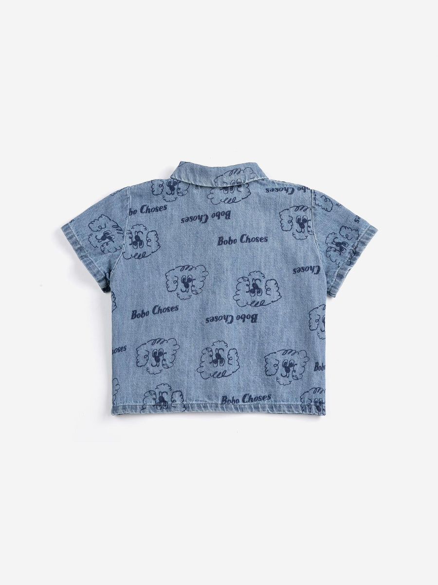 Pickles the Dog All Over Denim Shirt