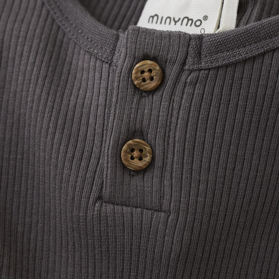 Charcoal Ribbed Bodysuit