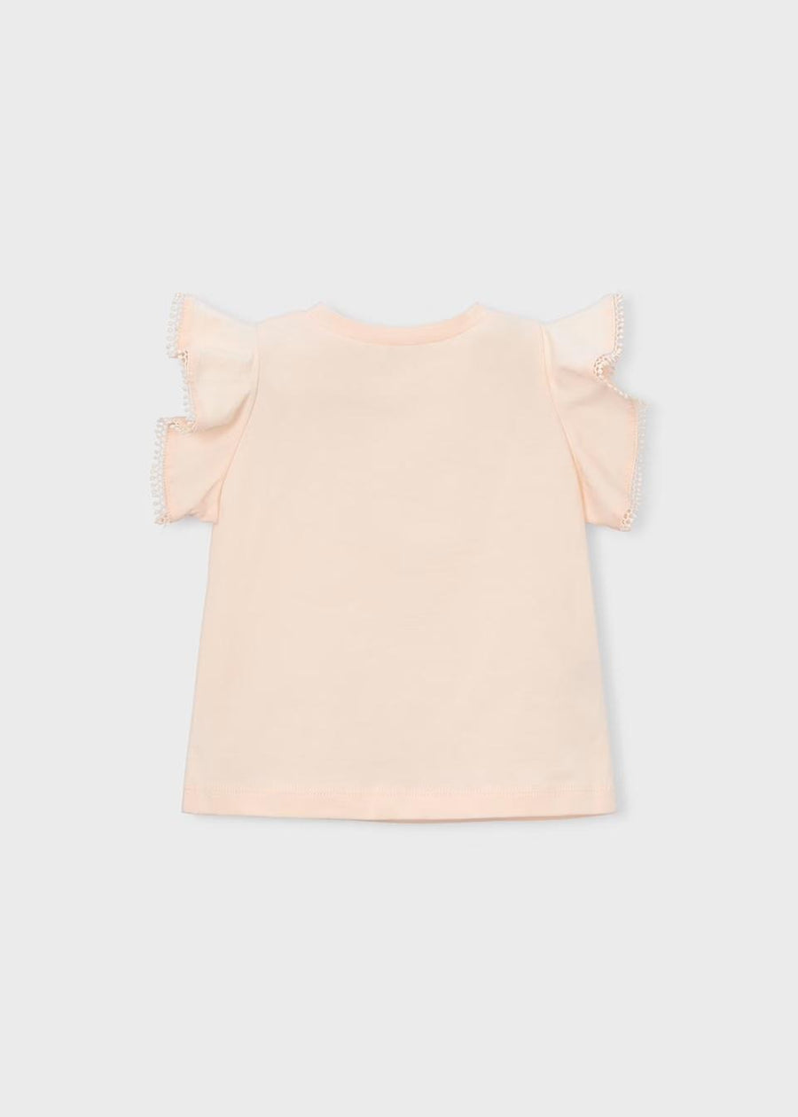 Ruffled T-Shirt - Salmon