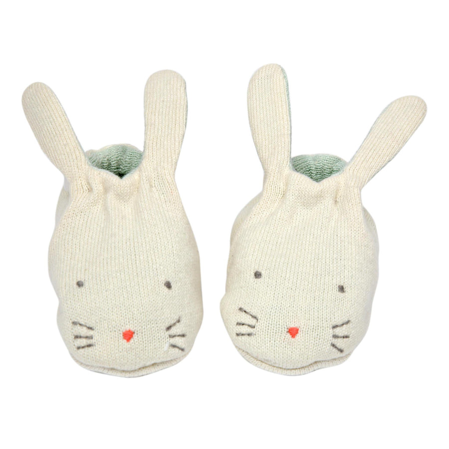 Mint Bunny Baby Booties