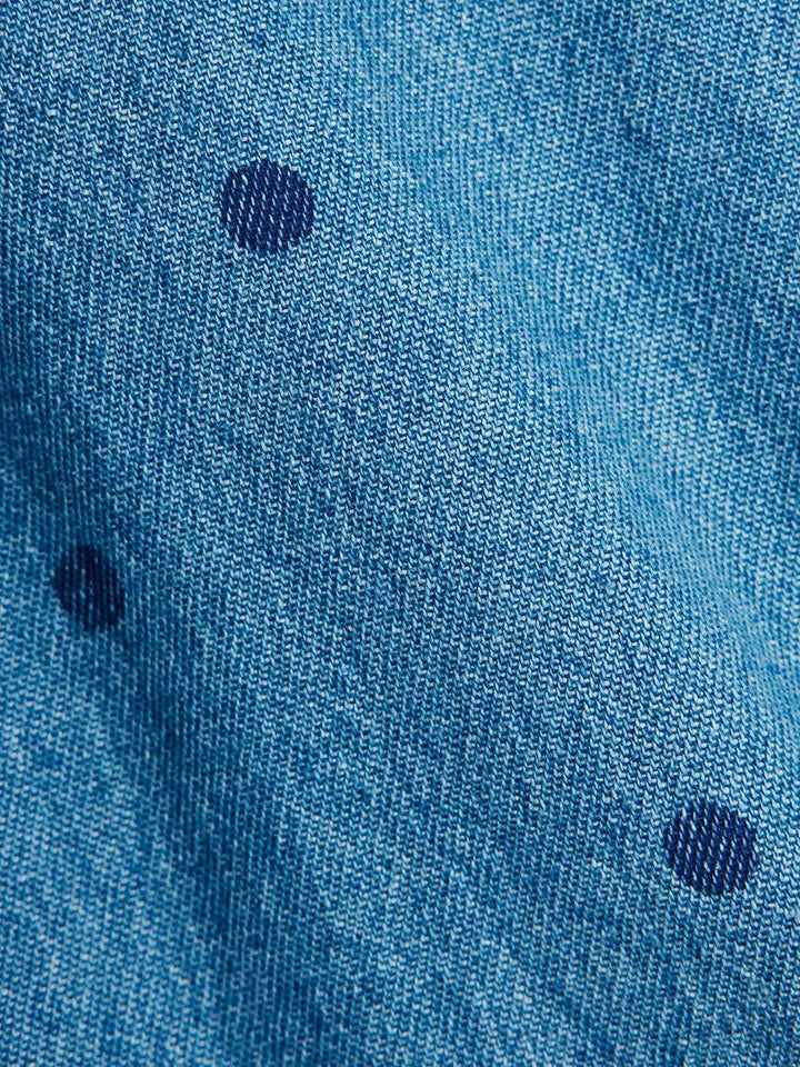 Dotted Denim Sun Hat