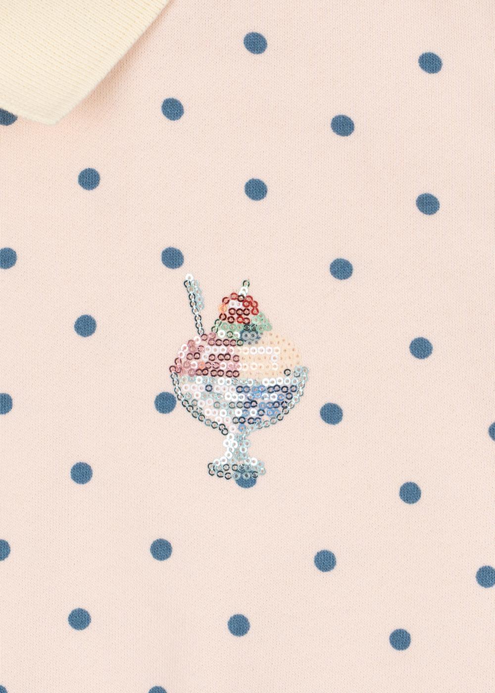Spotty LS Polo - Rosewater Dot