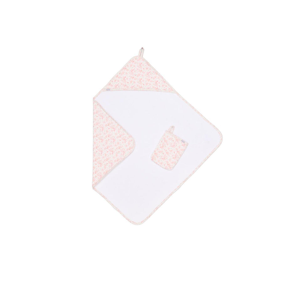 Modal Hooded Towel Set - Floral on Cream