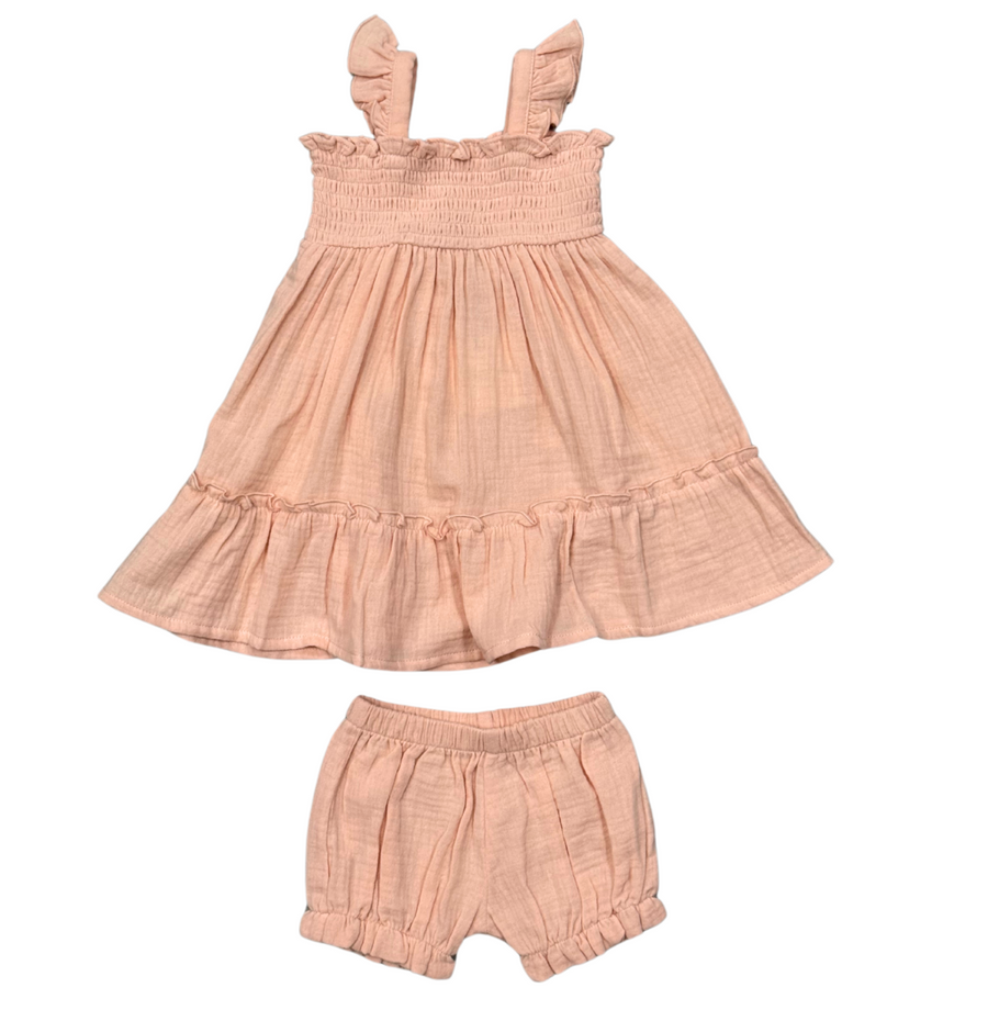 Flutter Dress Set - Peachy Blush