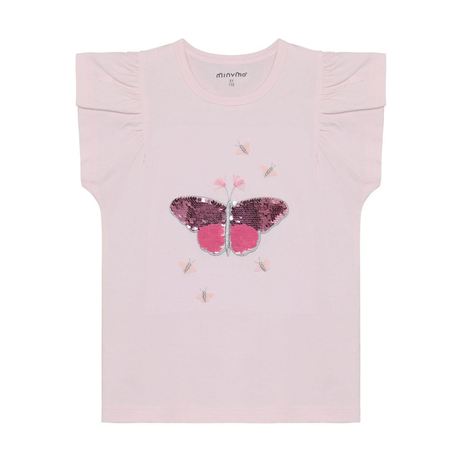Sequin Butterfly Flutter Sleeve T-Shirt