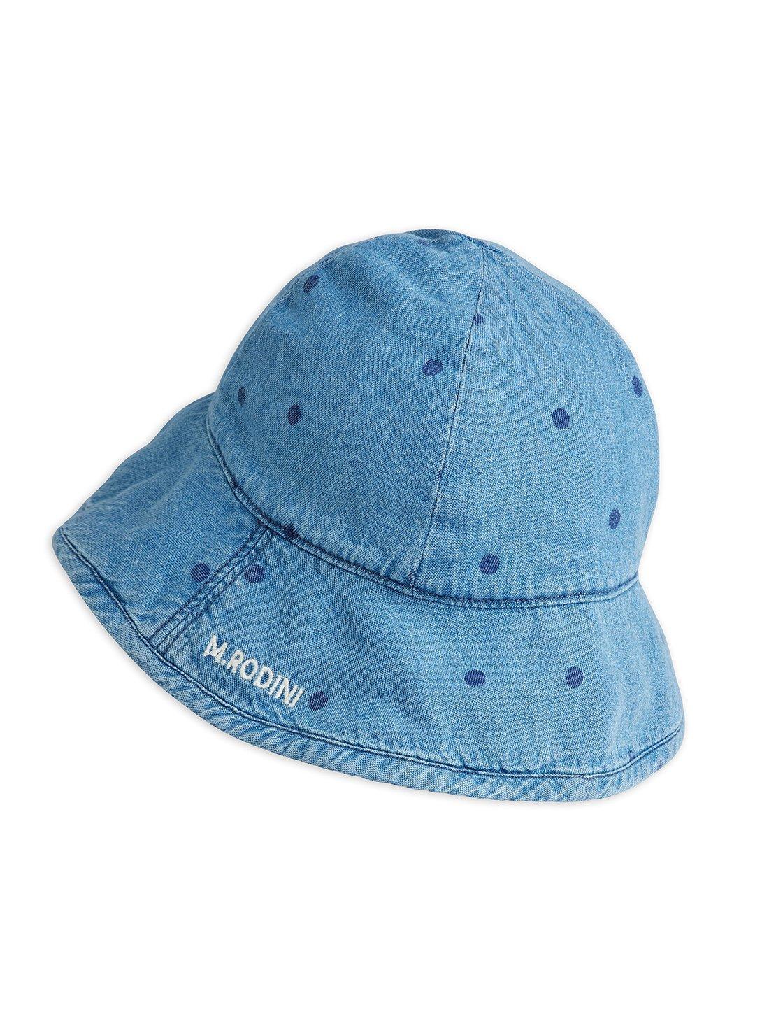 Dotted Denim Sun Hat